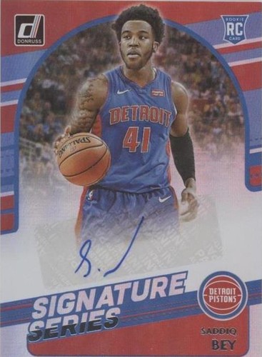 2020-21 Donruss Signature Series Saddiq Bey RC Autograph #SG