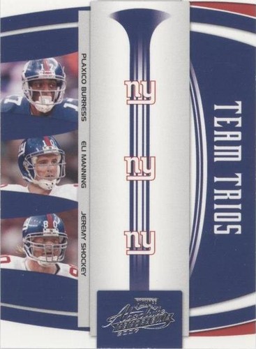 2007 Playoff Absolute Memorabilia Eli Manning Jeremy Shockey Plaxico Burress #TTR-9