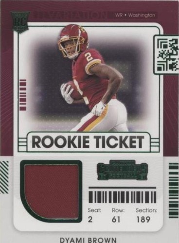 2021 Panini Contenders Dyami Brown #RSV-DBR