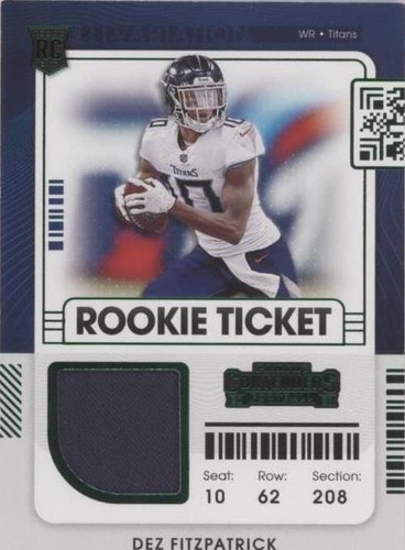 2021 Panini Contenders Dez Fitzpatrick #RSV-DFI