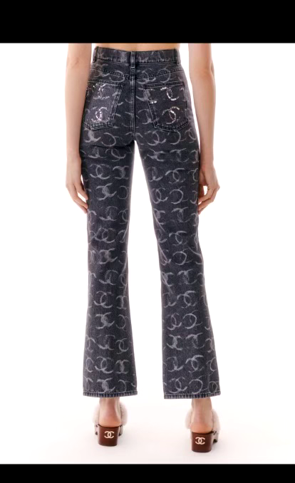 Chanel 23-2024 NEW TAGS LIGHT BLACK CC LOGO JEANS PANTS CC Chanel 23-2024 NEW TAGS LIGHT BLACK CC LOGO JEANS PANTS CC