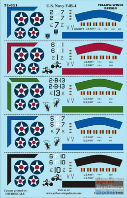 YWD72011 1:72 Yellow Wings Decals Boeing F4B-4 Bi-Plane Fighter Pt1 VF-2 VF-6