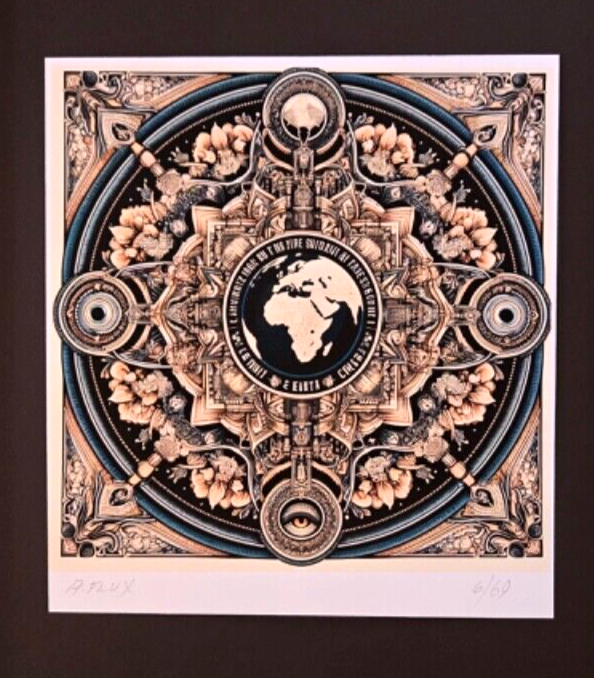 AIDAN FLUX | Hand Signed Authentic Ltd ED of 69 Print Framed World Crisis COA