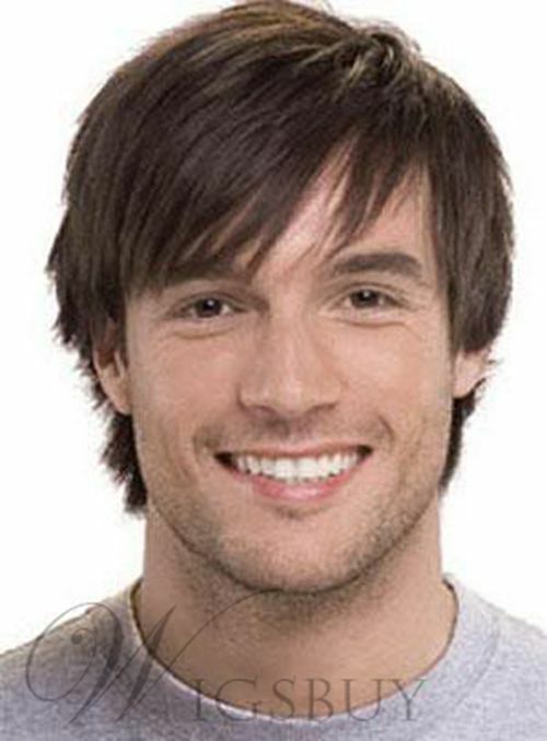 100 Human Hair Messy Natural Short Straight Dark Brown Straight