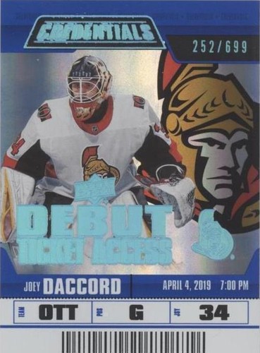 2019-20 Upper Deck Credentials - Joey Daccord #93