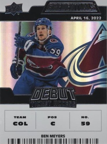2022-23 Upper Deck Credentials - Ben Meyers #148