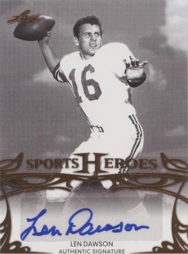 2013 Leaf Sports Heroes Len Dawson #BA-LD1