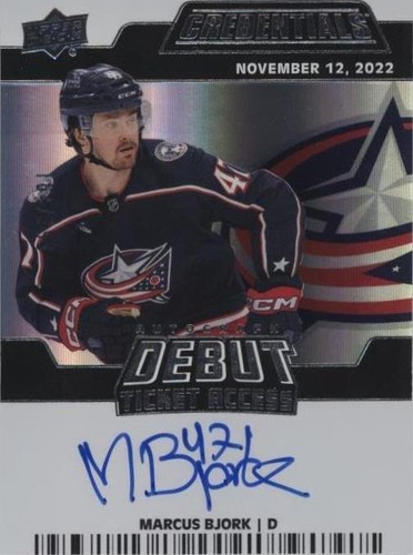 2022-23 Upper Deck Credentials - Marcus Bjork #DTAA-BK