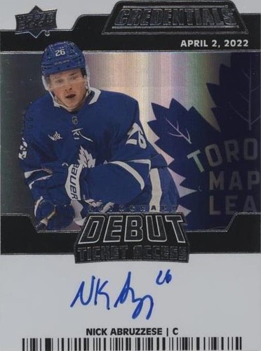2022-23 Upper Deck Credentials - Nicholas Abruzzese #DTAA-NA