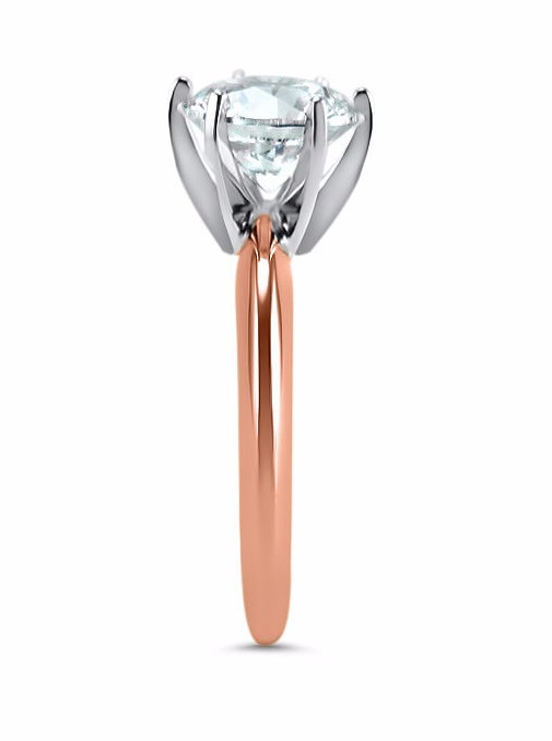 Pre-owned Swarovski Cz Cubic Zirconia Solitaire Ring 14k Rose Gold 2 Carat 6 Prong Engagement In Clear