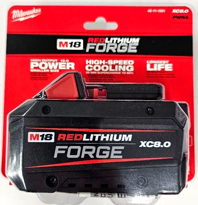 (2) NEW Milwaukee Genuine M18 Forge 48-11-1881 8.0 AH Batteries 18V Red Lithium