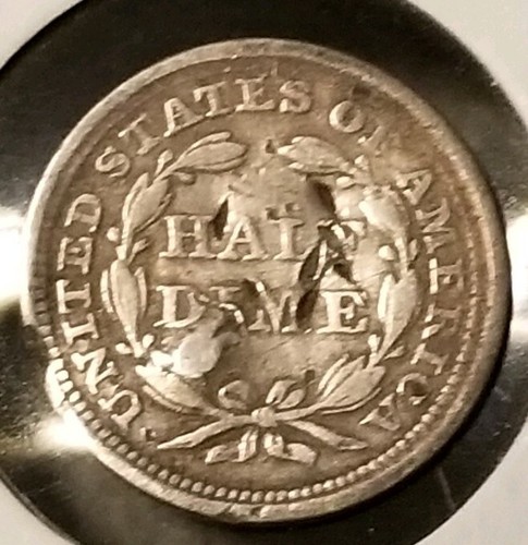 1857 U.S. Silver Half Dime Coin
