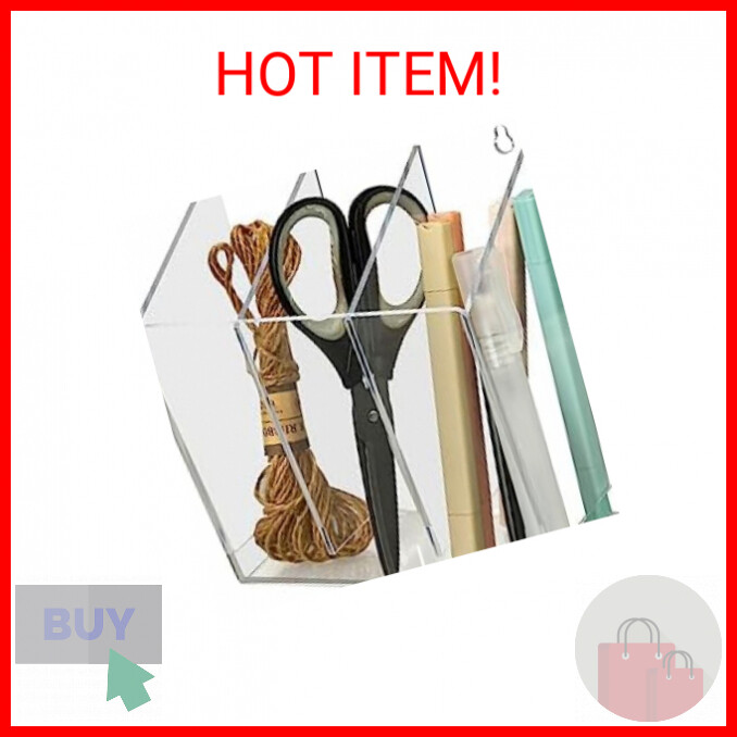 Wall Mounted Marker Holder, Acrylic Pencil Pot Dry Erase Organizer Multi Grid Pe