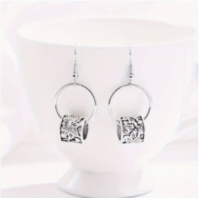 BRIGHTON BEACH  Dangle Earrings With Floral Pattern