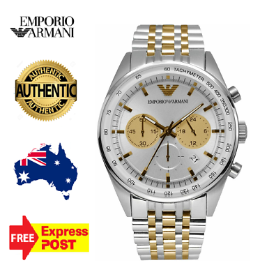 EMPORIO ARMANI SPORTIVO AR6116 SILVER GOLD TWO TONE STAINLESS