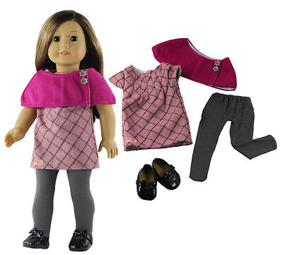 Doll Clothes for 18" American Girl Doll Handmade 4PCS Casual Wear Outfit