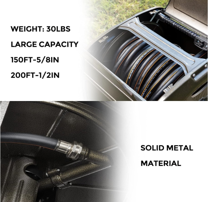 Giraffe Tools Garden Hose Reel Box Water Hose Reel Box For Outside Hideaway Hose