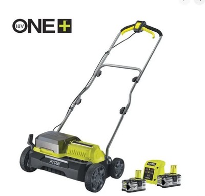 RYOBI 18 V ONE+ Brushless Akku-Vertikutierer RY18SFX35A-240, 35 cm inkl. 2x 4,0 