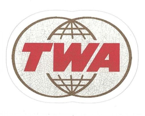 TWA AIRLINES STICKER ~  3.75" Classic Aviation Company Logo Vinyl Decal NEW
