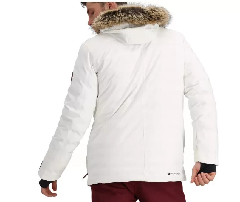 Pre-owned Obermeyer $399  Ridgeline Insulated Ski Jacket With Faux Fur (men's), White, M