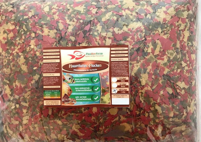 Hauptfutter Flocken Im 10 L Beutel 1,6 Kg Fischfutter Futter Zierfische Aquarium