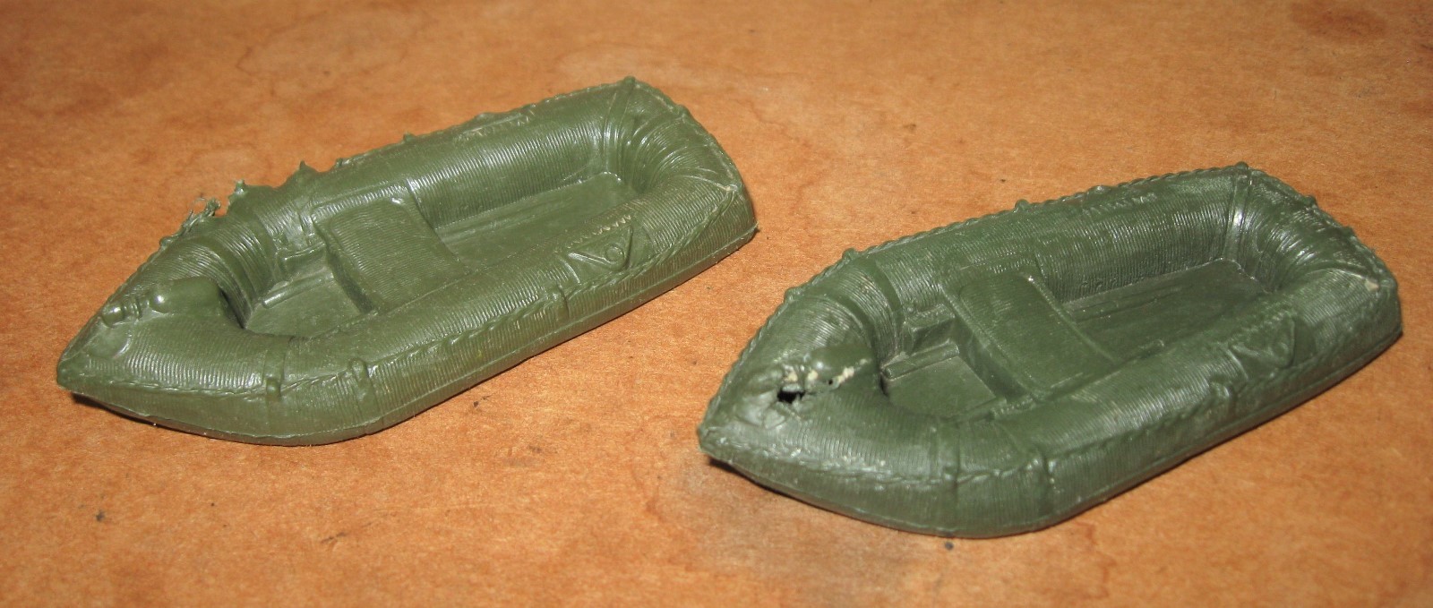 Lot of 2 Vintage 50s 60s MARX Battleground Plastic Playset US ARMY RAFTS Raft