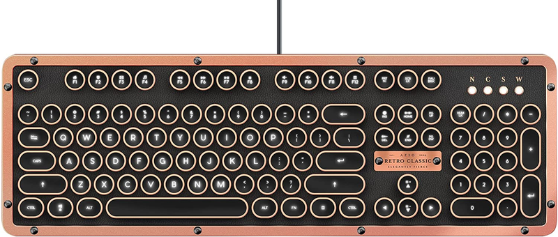 Retro Classic USB (Artisan) - Wired Vintage Backlit Leather Mechanical Keyboard