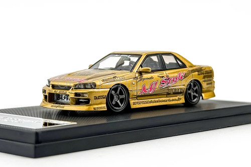 Mortal 1:64 Gold JP D1 Skyline GTR ER34 Sports Diecast Metal