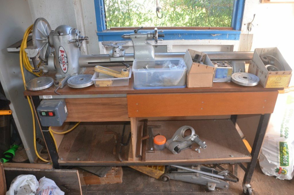 Myford ML8 woodworking lathe with attachments in West 