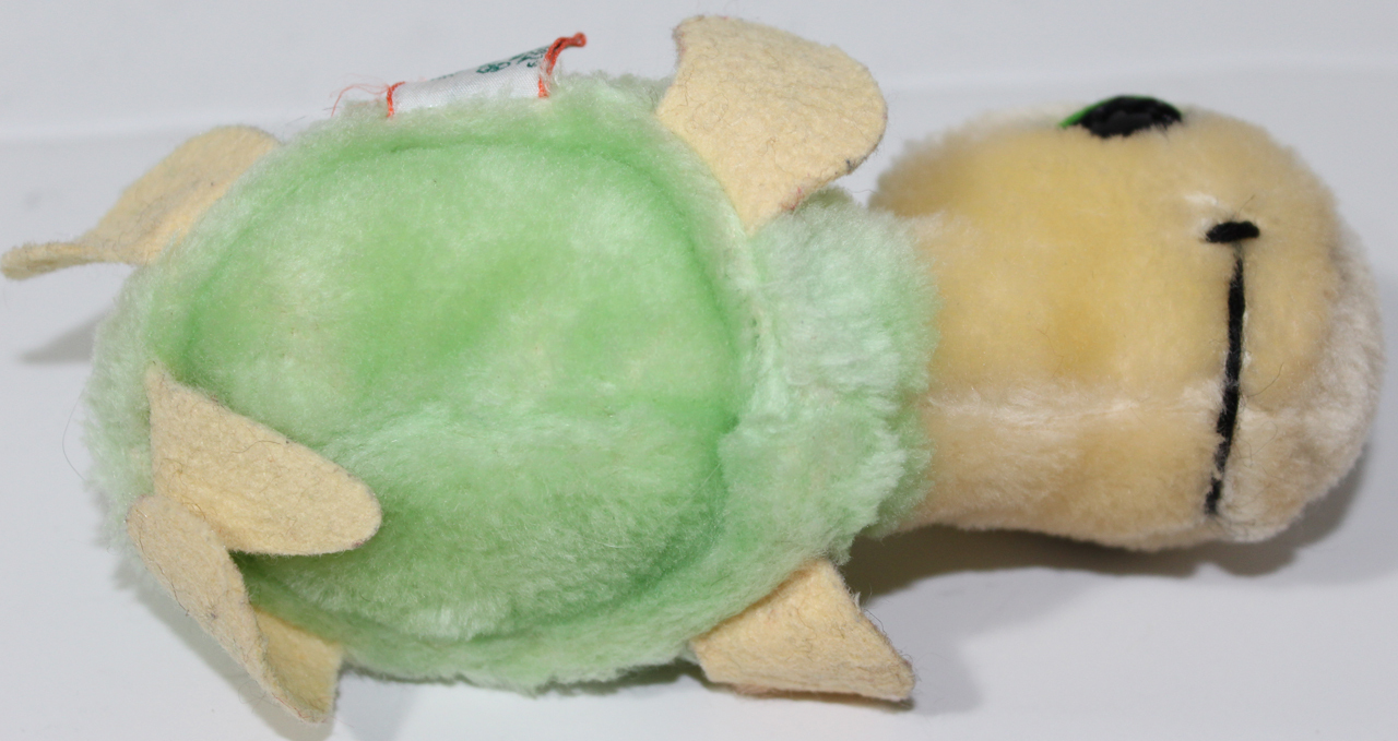 Vintage 1979 DAKIN LIME GREEN AND YELLOW TURTLE Bean Filled STUFFED PLUSH Toy