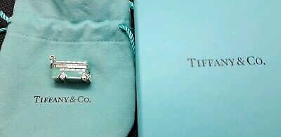 Tiffany & Co. Blue Enamel Double Decker Bus Charm 925 Sterling Silver