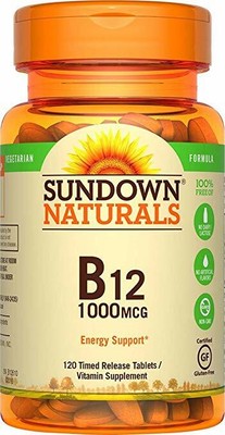 Sundown Naturals Vitamin B-12 1000 mcg, 120 Time Release Tablets...