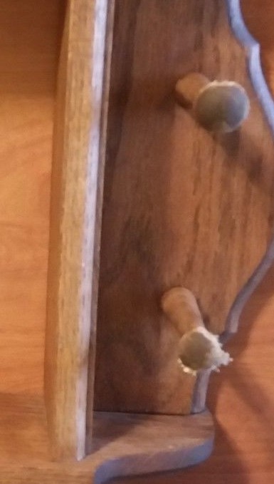 Vintage Wooden Wall Clock Solid Oak Wood Hanging 28 1/2