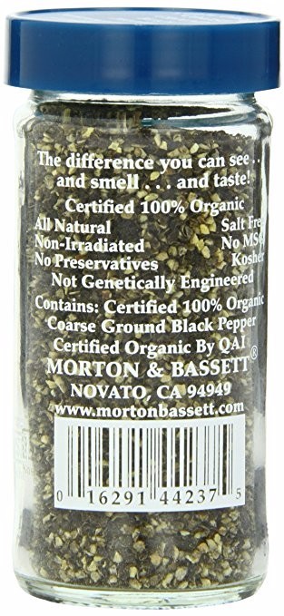 Morton and Bassett Coarse Ground Black Pepper - Case of 3 - 1.8 oz