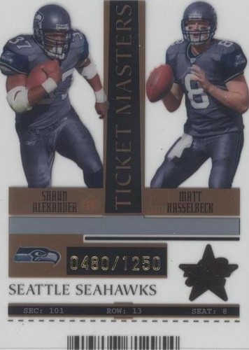 2005 Leaf Rookies & Stars Matt Hasselbeck Shaun Alexander #TM 4