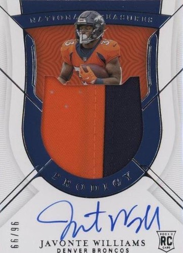 2021 Panini National Treasures Javonte Williams #PPA-JW