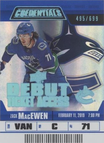 2019-20 Upper Deck Credentials - Zack MacEwen #102