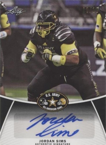 2014 Leaf U.S. Army All-American Bowl Jordan Sims #BA-JS1
