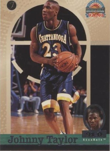 1997 Score Board Autographed Basketball - Johnny Taylor #4