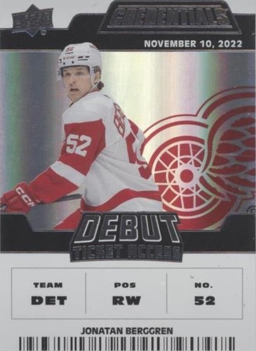 2022-23 Upper Deck Credentials - Jonatan Berggren #183