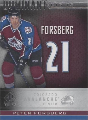 2020-21 Upper Deck SP Signature Edition Legends - Peter Forsberg #DD-25