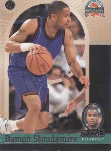 1997 Score Board Autographed Basketball - Damon Stoudamire #15