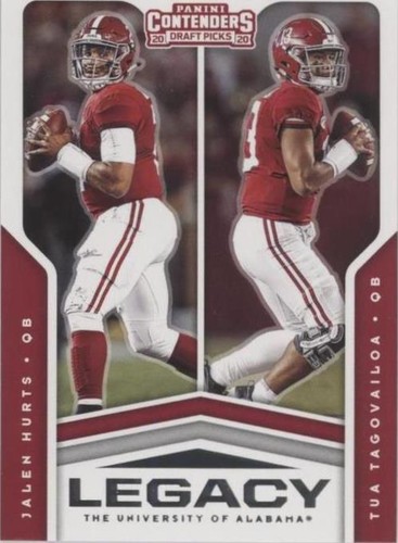 2020 Panini Contenders Draft Picks Jalen Hurts Tua Tagovailoa #8