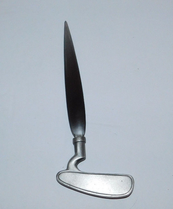 NEAT PEWTER GOLF CLUB LETTER OPENER MARKED LEE - GREAT DESKTOP DECOR