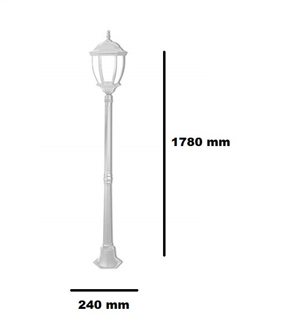 Palo Lampione Luce Bianco E27 per Esterno Giardino Terrazzo Stradale ES35-B uni 1