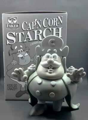 CAP'N CORNSTARCH MONOTONE VINYL TOY FIGURE RON ENGLISH CEREAL KILLER SERIES