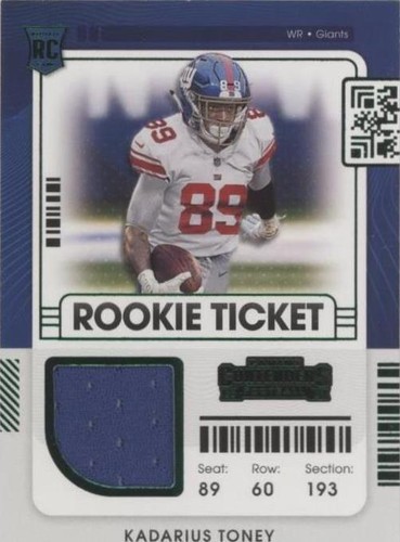 2021 Panini Contenders Kadarius Toney #RTS-KTO