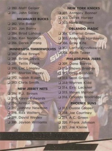 1993-94 Fleer Ultra - Joe Kleine #374