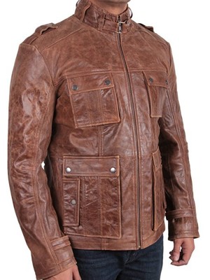 BROWN MENS DISTRESSED LEATHER BIKER JACKETS | MENS BROWN DISTRESSED LEATHER JACKETS