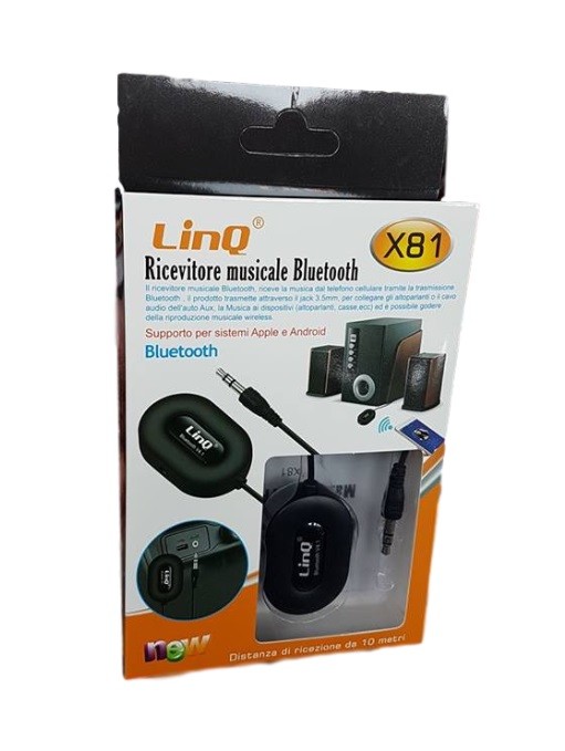 Ricevitore Musicale Bluetooth Linq X81 Per Auto E Speaker Aux Jack 3,5mm